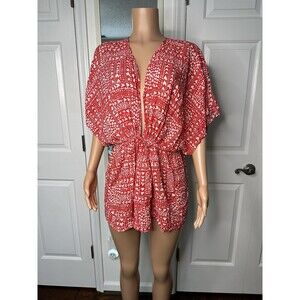 Victoria's Secret Heart Patterned Red & White Robe